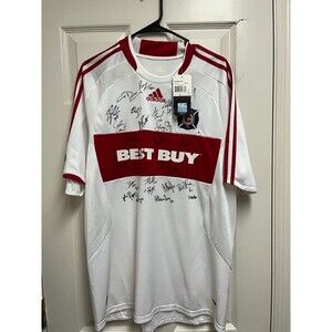 NWT 2009 Team Signed Chicago Fire Away Jersey  L Adidas Mcbride Cuauht Blanco